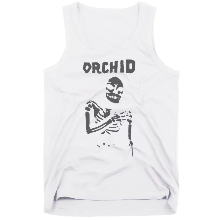 Deathwishinc Orchid Chaos Skeleton Silver Tank Top