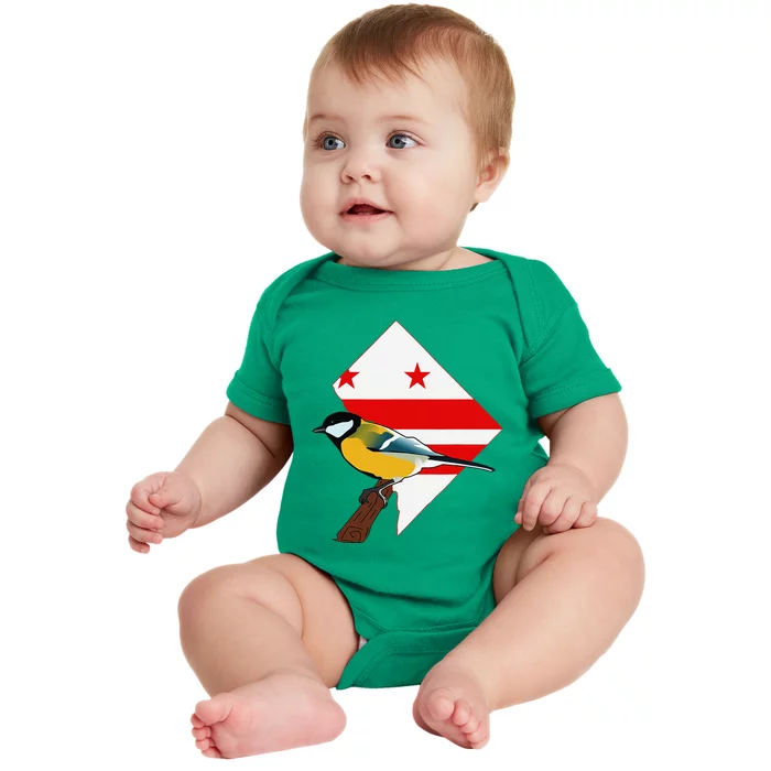 District Of Columbia Us Flag State Bird Baby Bodysuit