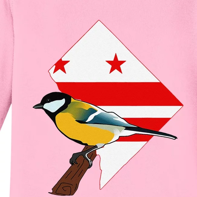 District Of Columbia Us Flag State Bird Baby Long Sleeve Bodysuit