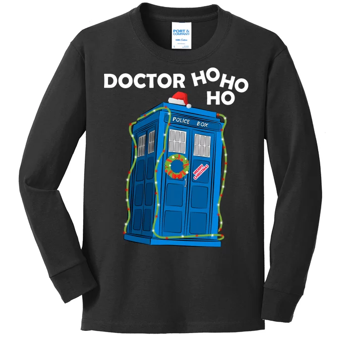 Doctor Ho Ho Ho Funny Christmas Kids Long Sleeve Shirt