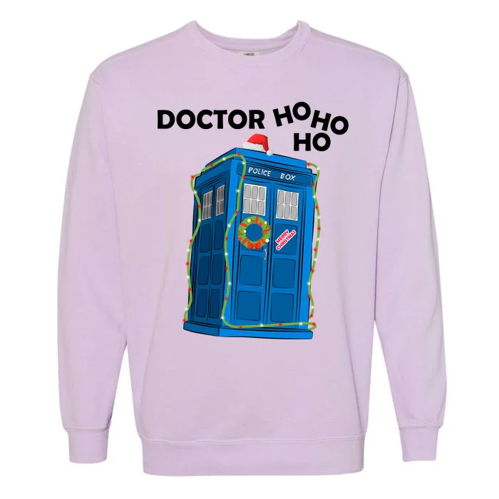 Doctor Ho Ho Ho Funny Christmas Garment-Dyed Sweatshirt