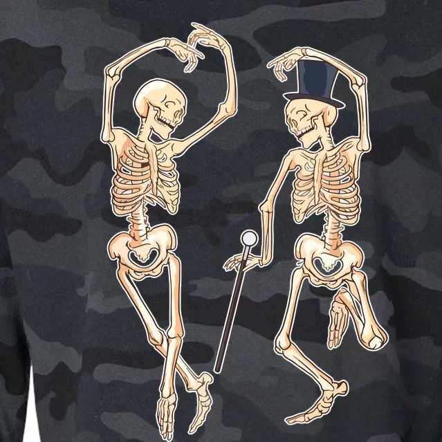 Dance Of Death Art Halloween Skeletons Dancing Scary Cropped Pullover Crew