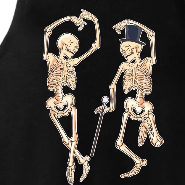 Dance Of Death Art Halloween Skeletons Dancing Scary Ladies Tri-Blend Wicking Tank