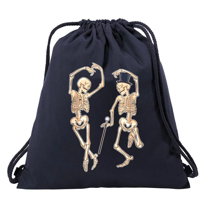 Dance Of Death Art Halloween Skeletons Dancing Scary Drawstring Bag