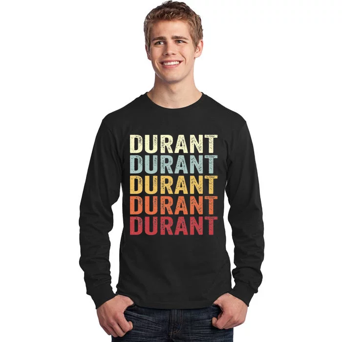 Durant Oklahoma Durant Ok Retro Vintage Text Tall Long Sleeve T-Shirt