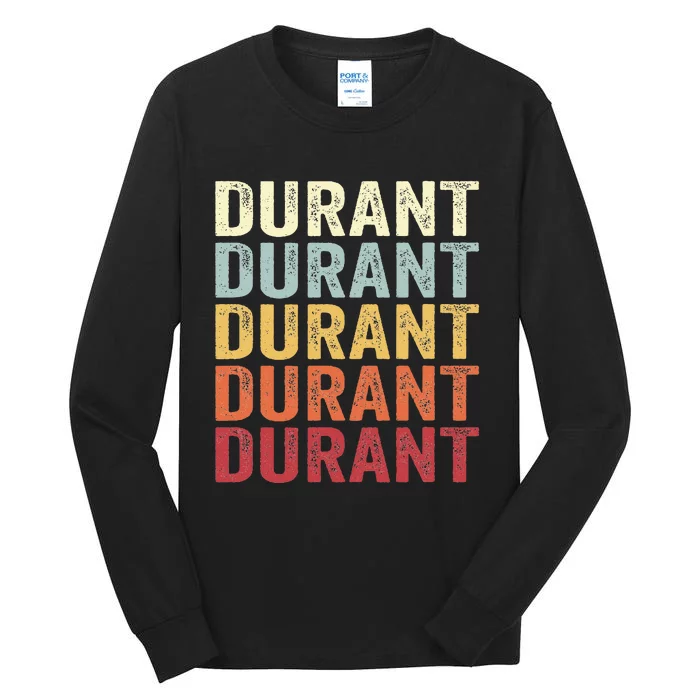 Durant Oklahoma Durant Ok Retro Vintage Text Tall Long Sleeve T-Shirt