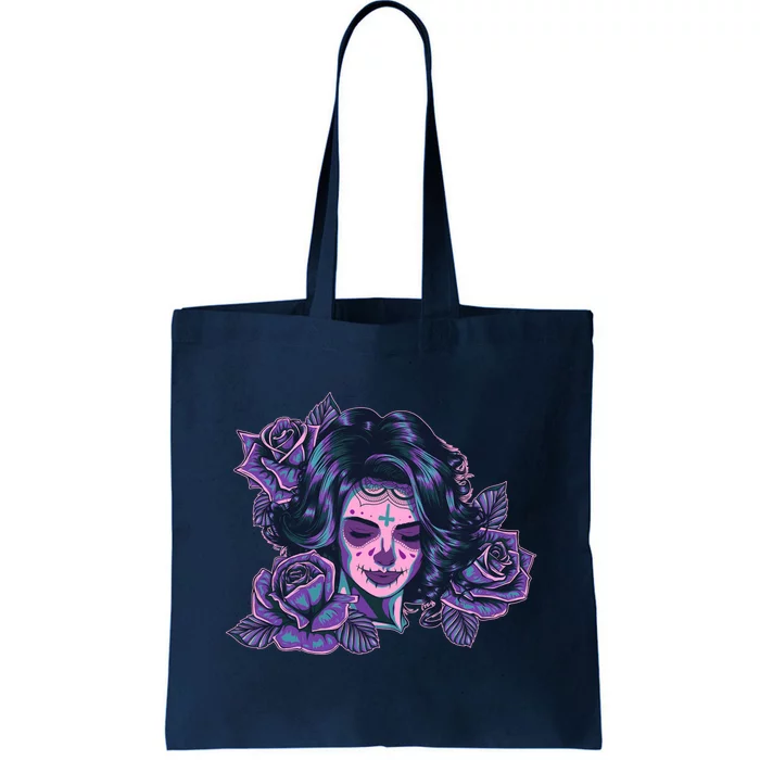 Day Of Dead Dia Los Muertos Sugar Skull Woman Tote Bag