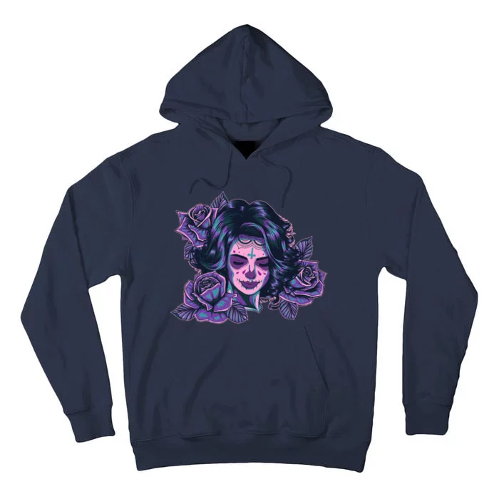 Day Of Dead Dia Los Muertos Sugar Skull Woman Tall Hoodie