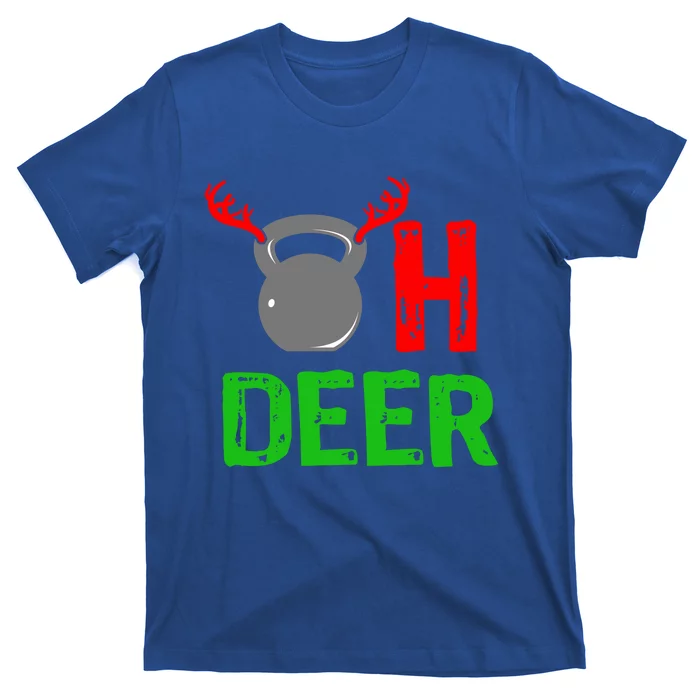 Dumbell Oh Deer Gift Funny Christmas Reindeer Top T-Shirt