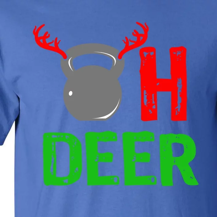 Dumbell Oh Deer Gift Funny Christmas Reindeer Top Tall T-Shirt