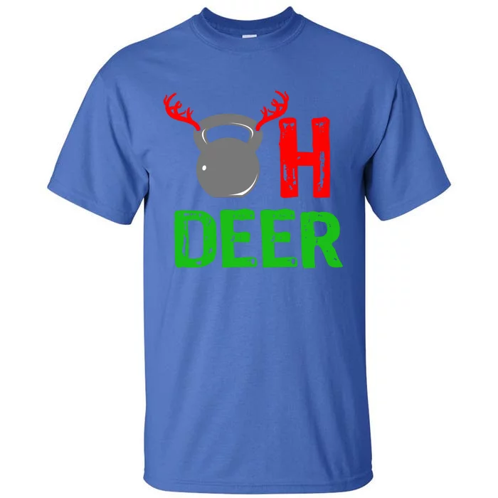 Dumbell Oh Deer Gift Funny Christmas Reindeer Top Tall T-Shirt