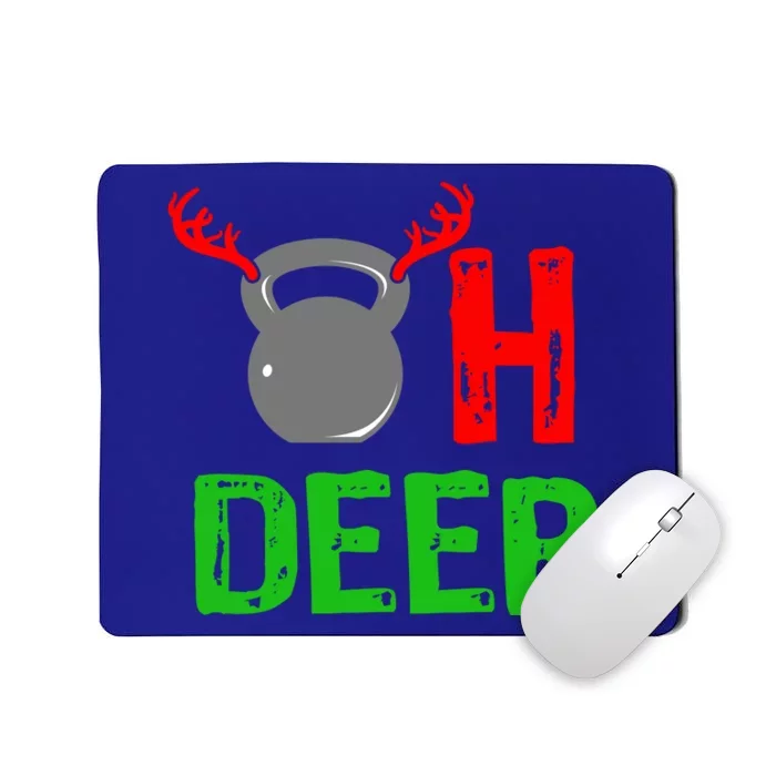 Dumbell Oh Deer Gift Funny Christmas Reindeer Top Mousepad