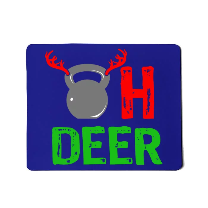 Dumbell Oh Deer Gift Funny Christmas Reindeer Top Mousepad