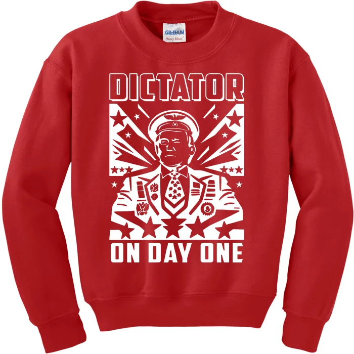 Dictator On Day One Trump Kids Sweatshirt