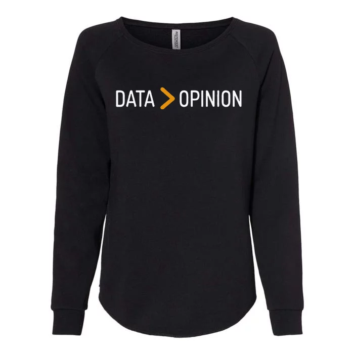 Data Opinion Data Over Opinion Womens California Wash Sweatshirt