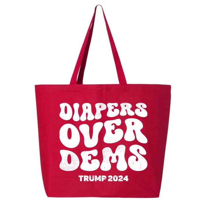 Diapers Over Dems Trump 2024 Funny Sarcastic 25L Jumbo Tote