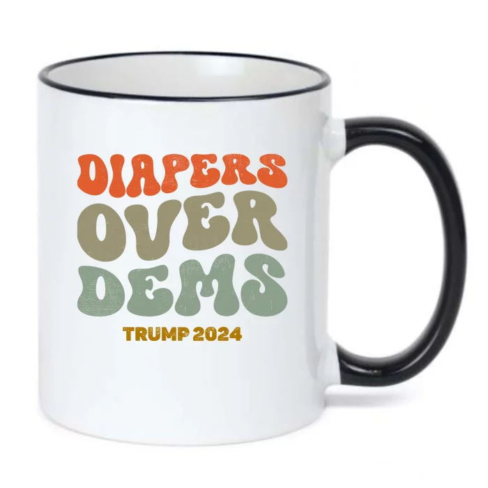 Diapers Over Dems Trump 2024 Black Color Changing Mug