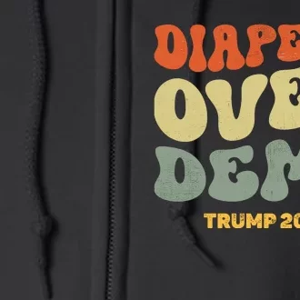 Diapers Over Dems Trump 2024 Full Zip Hoodie