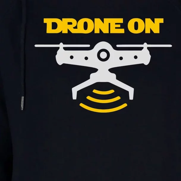 Drone On Womens Funnel Neck Pullover Hood