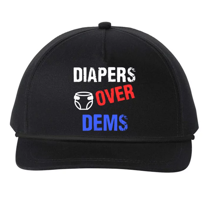 Diapers Over Dems Trump 2024 Funny Snapback Five-Panel Rope Hat