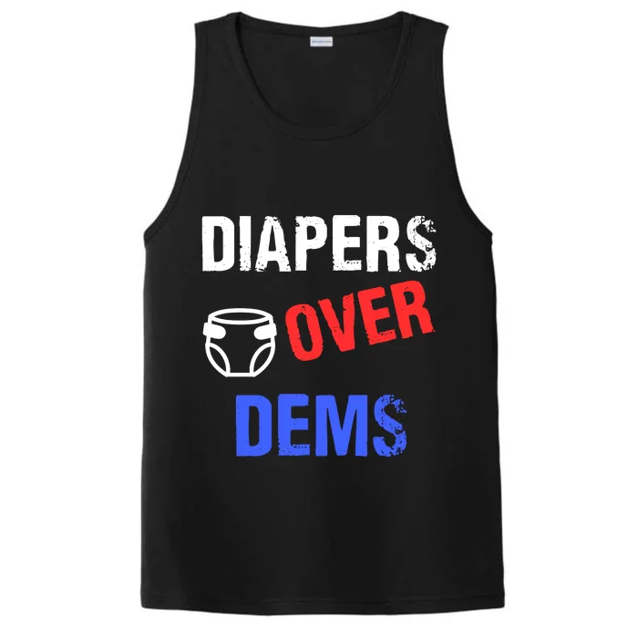 Diapers Over Dems Trump 2024 Funny Performance Tank