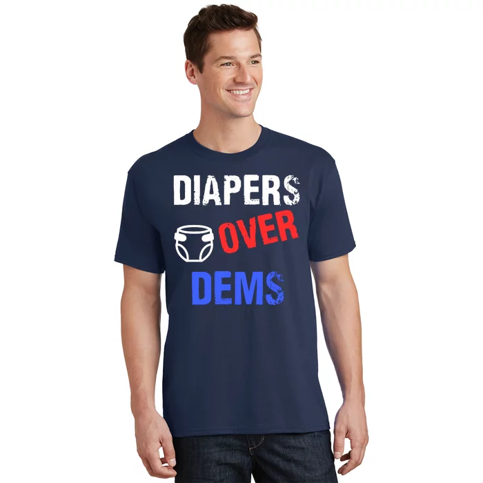 Diapers Over Dems Trump 2024 Funny T-Shirt