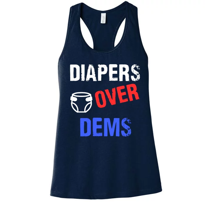 Diapers Over Dems Trump 2024 Funny Women's Racerback Tank