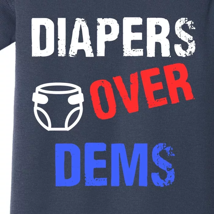 Diapers Over Dems Trump 2024 Funny Baby Bodysuit