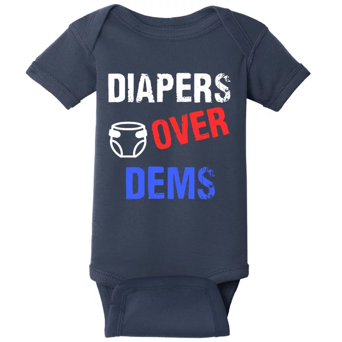 Diapers Over Dems Trump 2024 Funny Baby Bodysuit