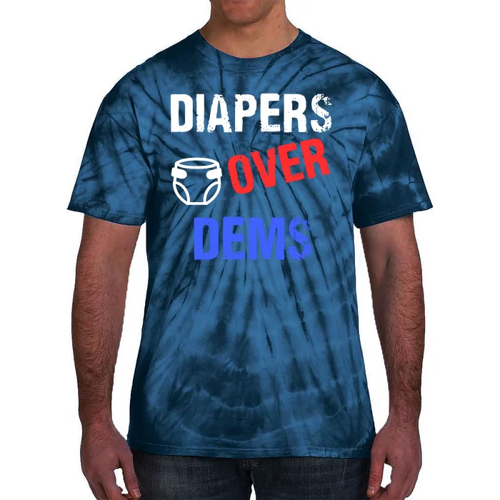 Diapers Over Dems Trump 2024 Funny Tie-Dye T-Shirt