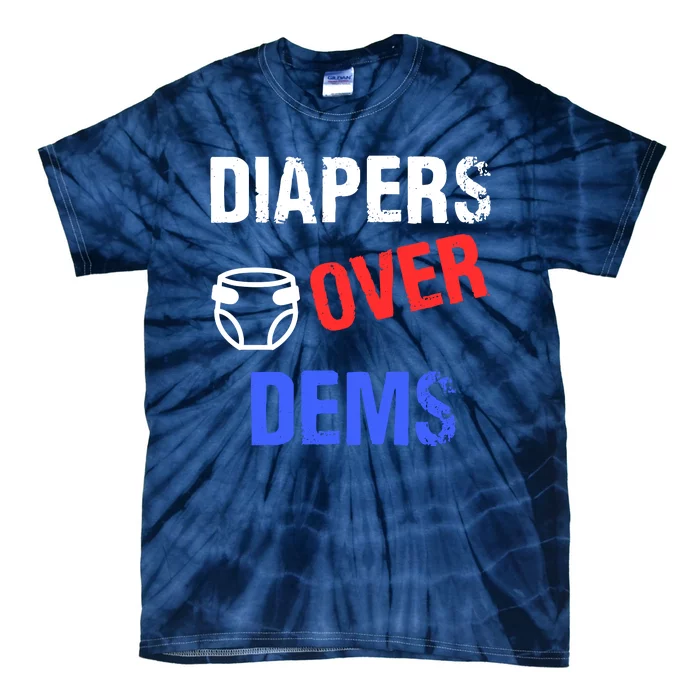 Diapers Over Dems Trump 2024 Funny Tie-Dye T-Shirt