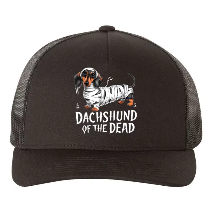 Dachshund Of Dead Halloween Mummy Dog Yupoong Adult 5-Panel Trucker Hat