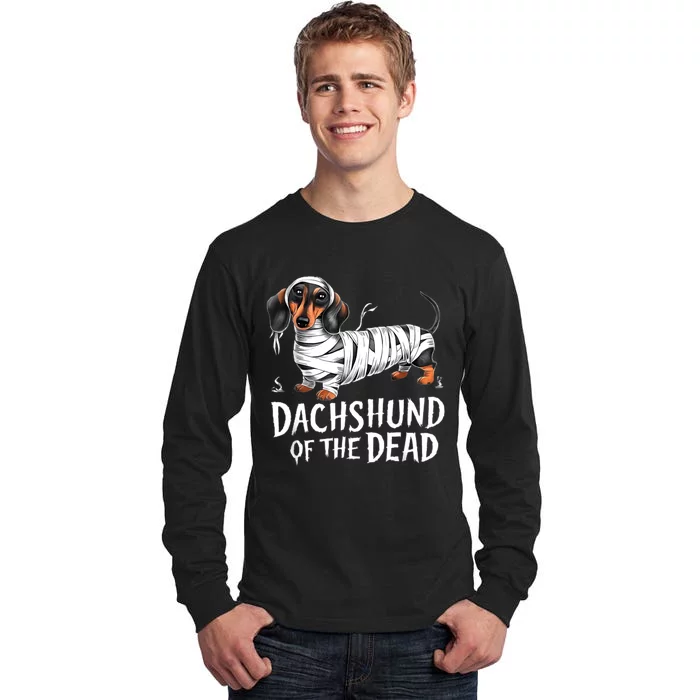 Dachshund Of Dead Halloween Mummy Dog Tall Long Sleeve T-Shirt