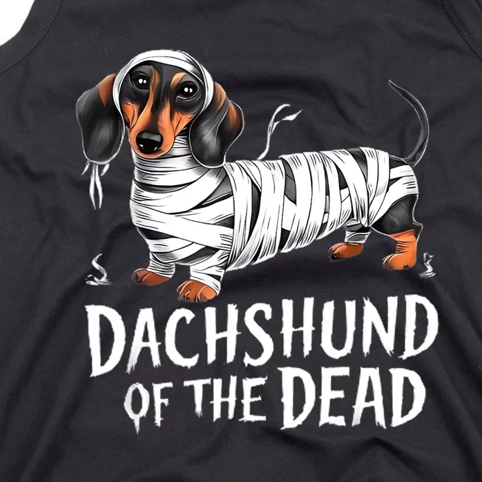 Dachshund Of Dead Halloween Mummy Dog Tank Top