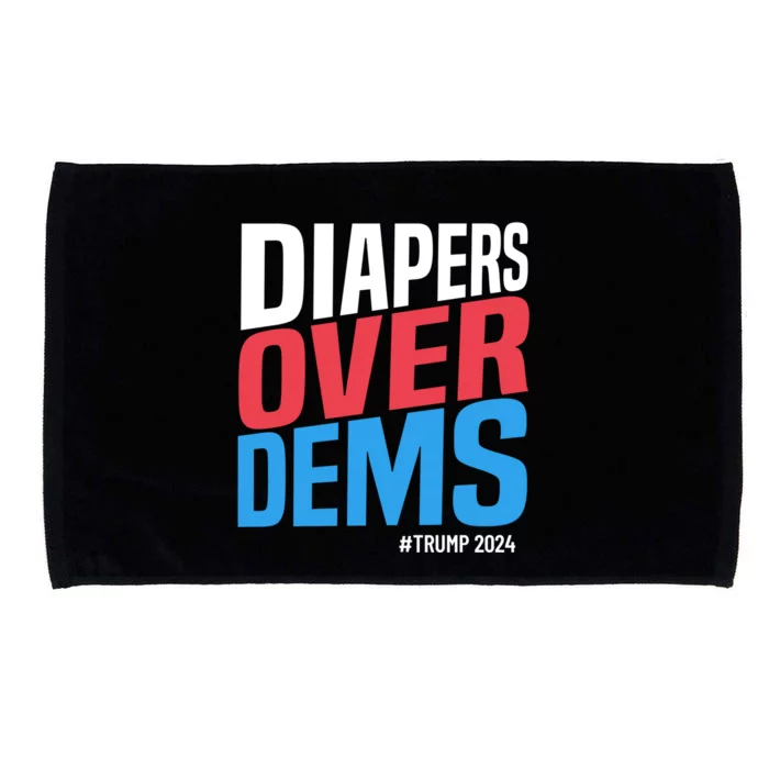 Diapers Over Dems Funny Trump 2024 Microfiber Hand Towel