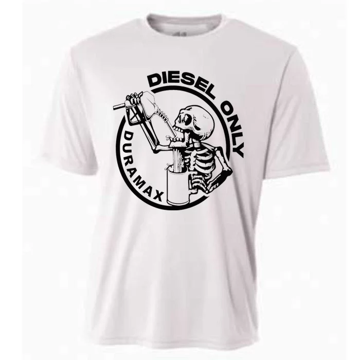 Diesel Only Duramax Lifted Truck Power Stroke Diesel Can Cooling Performance Crew T-Shirt