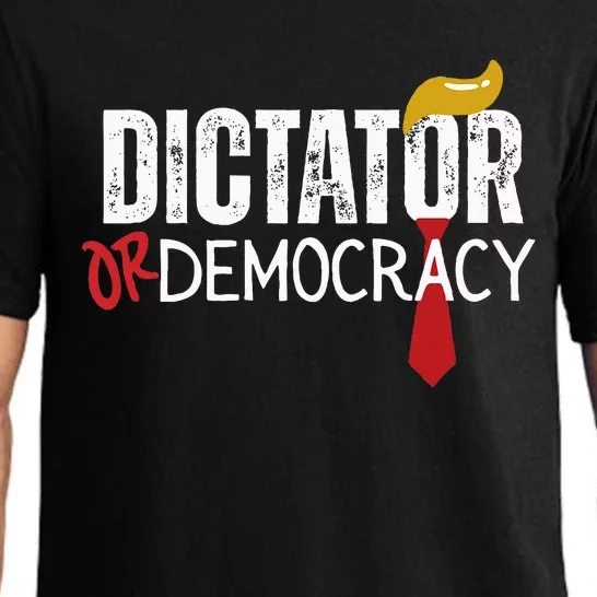 Dictator Or Democracy Funny Trump Hair Tie Pajama Set