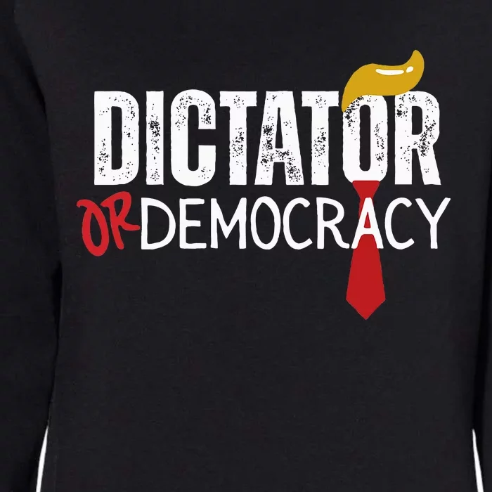 Dictator Or Democracy Funny Trump Hair Tie Womens California Wash Sweatshirt