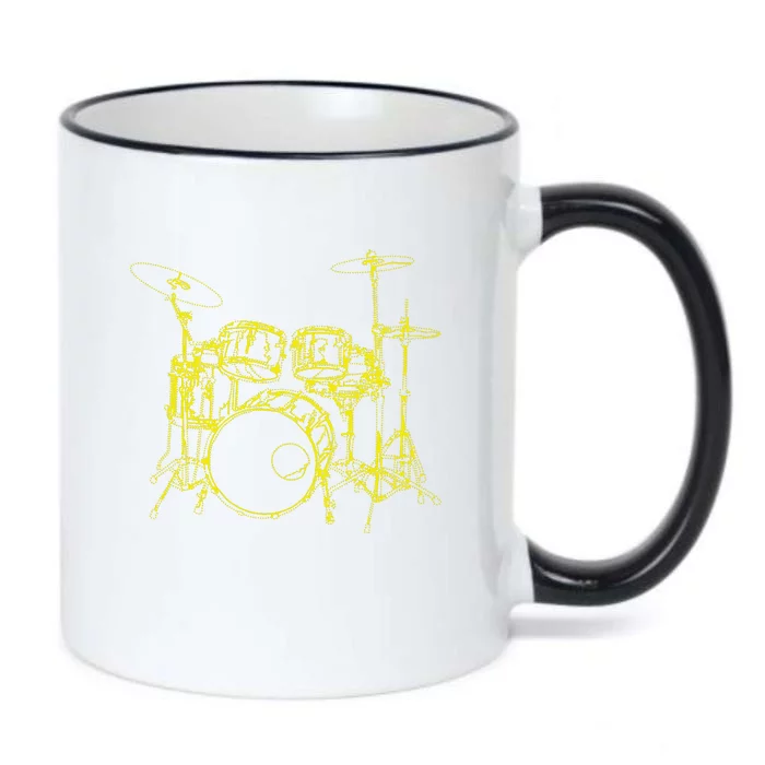 Drums Outline Black Color Changing Mug