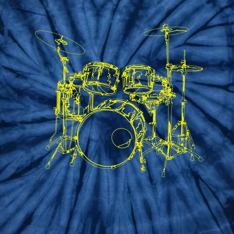 Drums Outline Tie-Dye T-Shirt