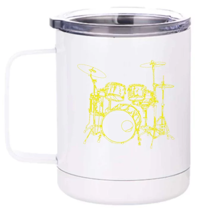 Drums Outline Front & Back 12oz Stainless Steel Tumbler Cup