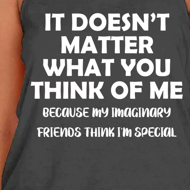 Doesn't Matter Imaginary Friends Think I'm Special Women's Knotted Racerback Tank