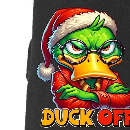 Duck Off Funny Sarcastic Grumpy Duck Christmas Doggie 3-End Fleece Hoodie