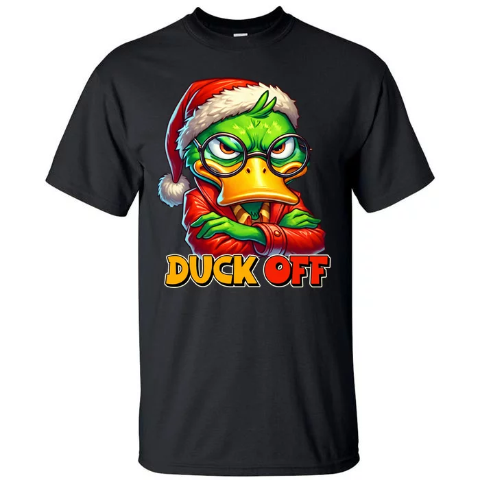 Duck Off Funny Sarcastic Grumpy Duck Christmas Tall T-Shirt