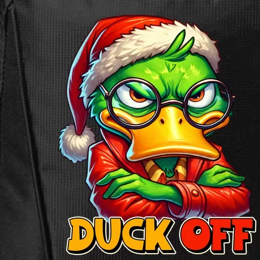 Duck Off Funny Sarcastic Grumpy Duck Christmas City Backpack