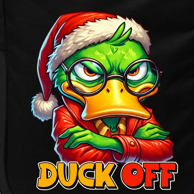 Duck Off Funny Sarcastic Grumpy Duck Christmas Impact Tech Backpack