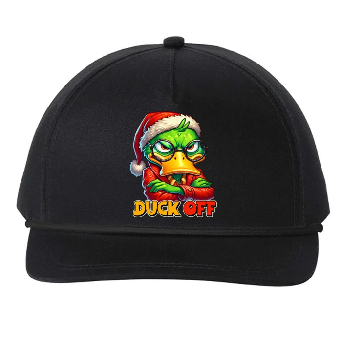 Duck Off Funny Sarcastic Grumpy Duck Christmas Snapback Five-Panel Rope Hat