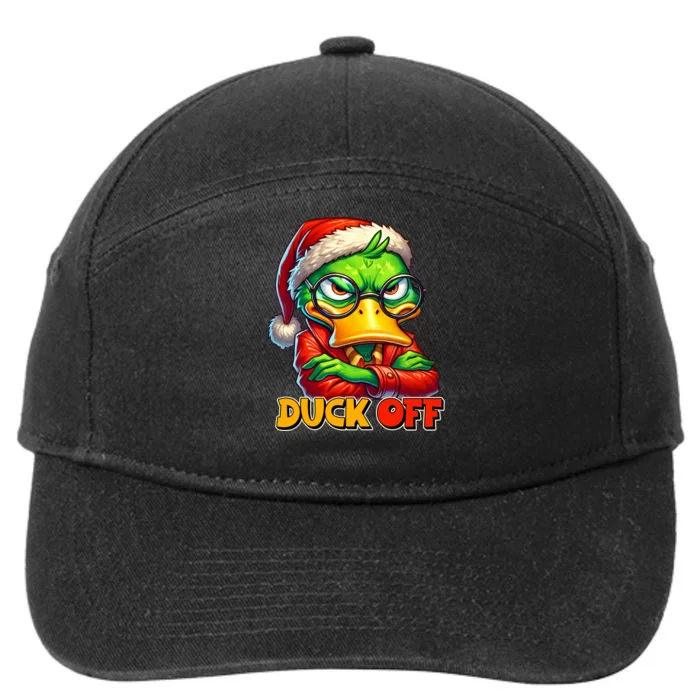 Duck Off Funny Sarcastic Grumpy Duck Christmas 7-Panel Snapback Hat