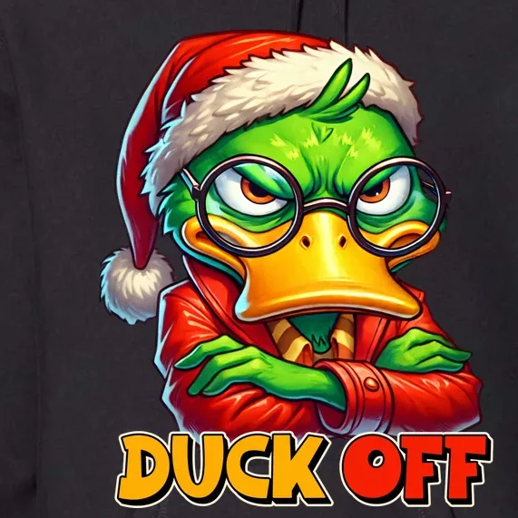 Duck Off Funny Sarcastic Grumpy Duck Christmas Premium Hoodie