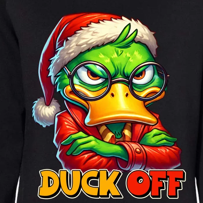 Duck Off Funny Sarcastic Grumpy Duck Christmas Womens California Wash Sweatshirt